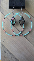 Beaded Hoops with Abalone Inlays